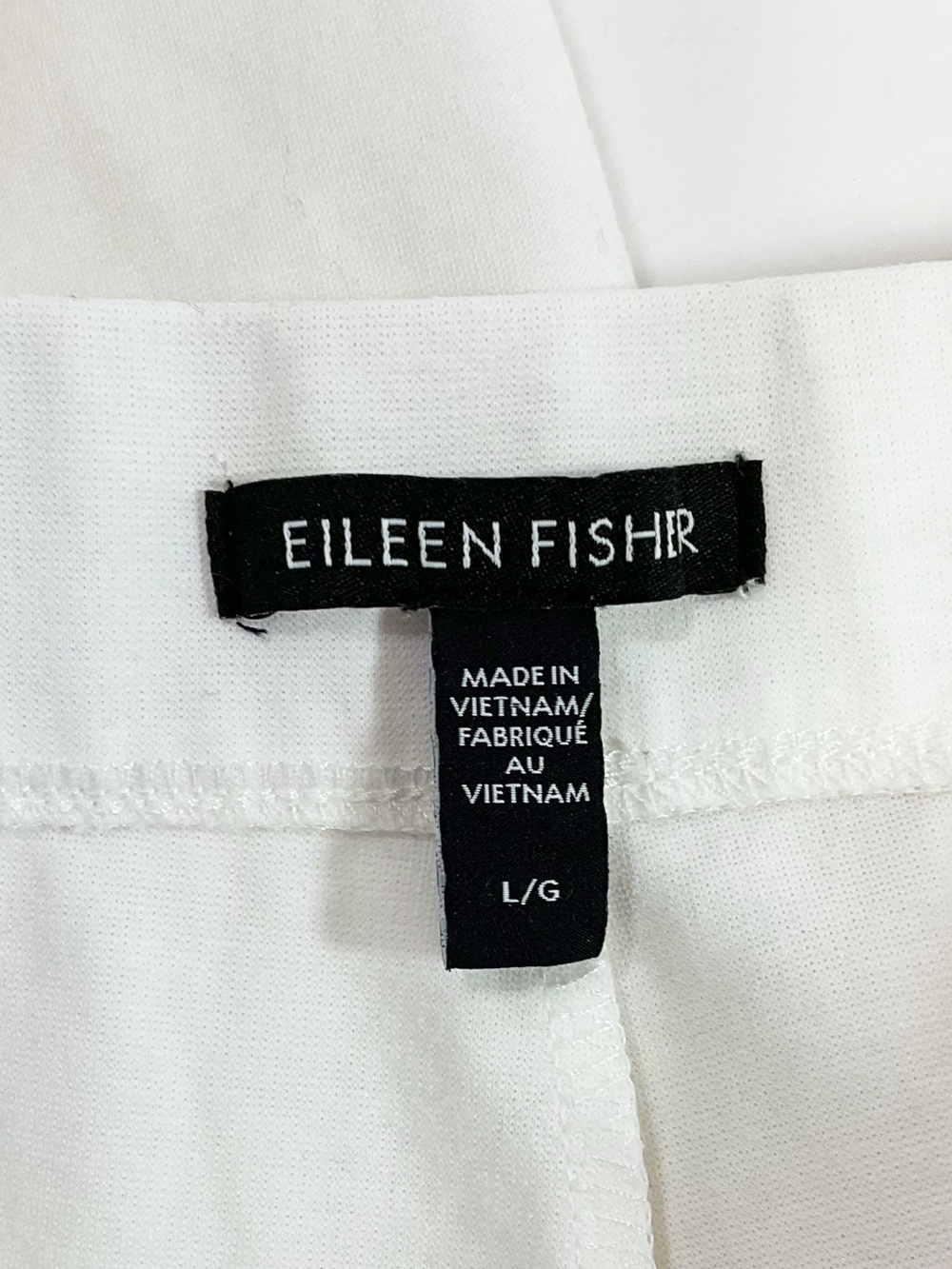 Eileen Fisher Wide-Leg White Ponte Pants - Picture 5 of 6
